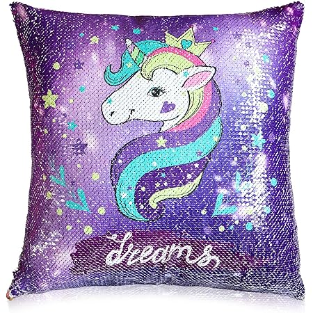 unicorn sequin changing pillow