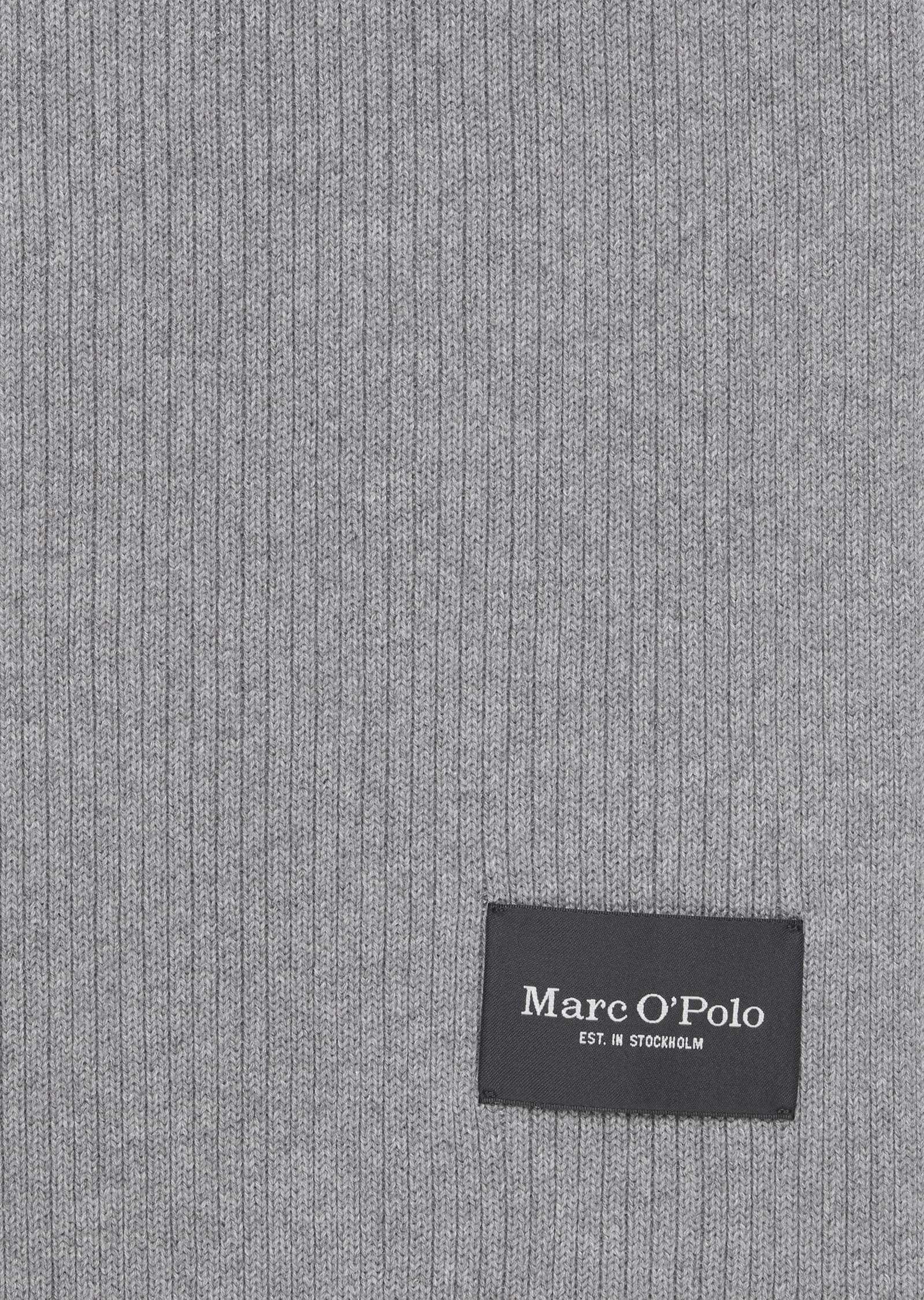 Marc O'Polo Herren Strickschal aus Bio-Baumwolle elegant, Grau (Grey Melange), One Size