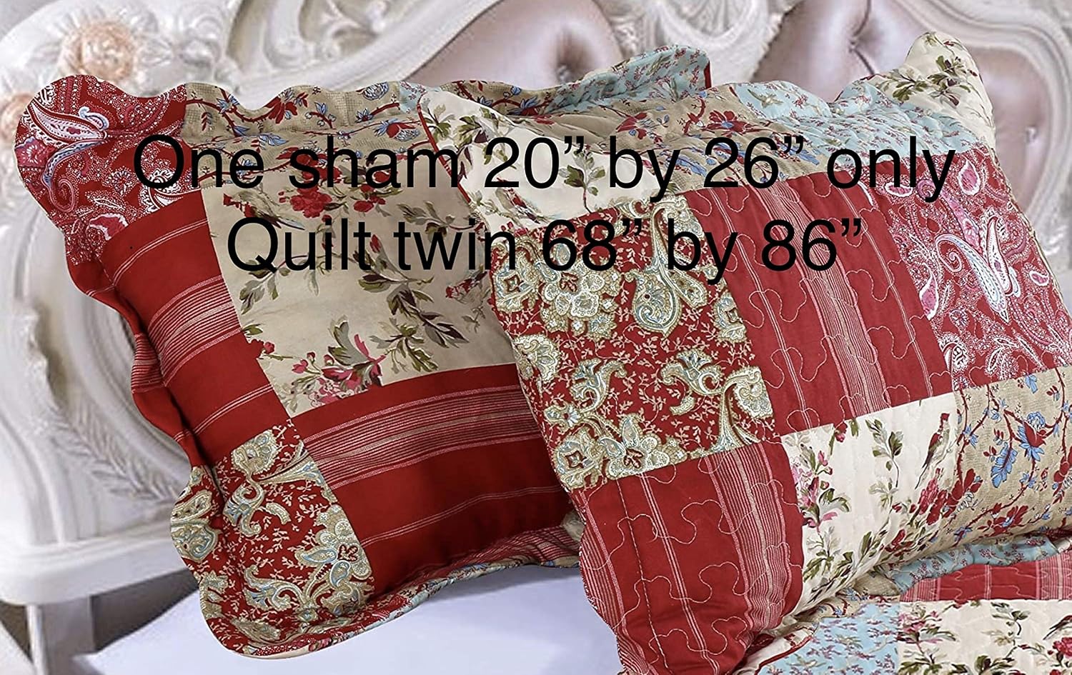 Set, Cotton Rich, Prewashed, Preshrunk; as Bedspread, Bedcover, Coverlet, Bed Throw Spreads Twin Size Bedspreads, Summer Quilts, Lightweight Summer Bedspreads Twin Size Quilt