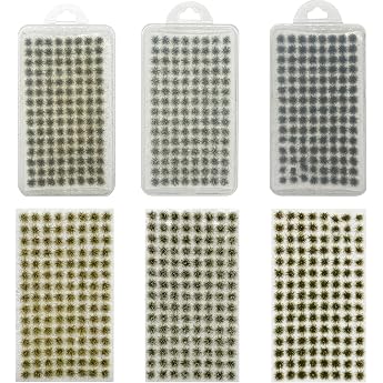 Woohome Pack of 312 Static Grass Tuft Miniature Snow Static Grass Tufts Scenics Grass Tufts for Miniature Tabletop Games Model Railway
