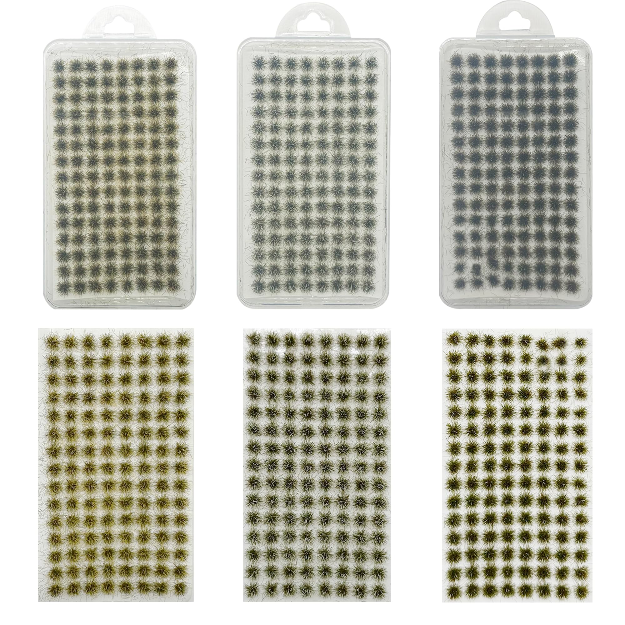 Woohome 312 Stück Static Grass Tuft Miniatur Schnee Statische Grass Statische Grasbüschel, Scenics Gras Grasbüschel für Miniatur Tabletop Spiele Modelleisenbahn