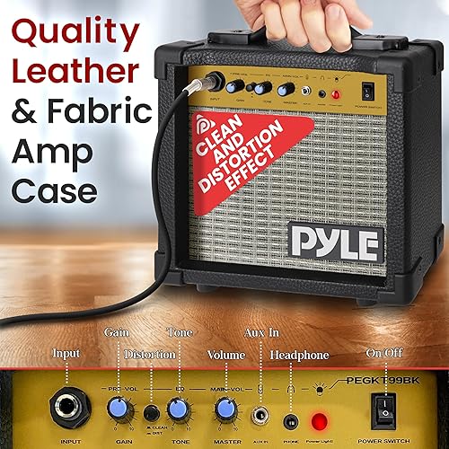 Miniatura 5 de Pyle Kit de guitarra eléctrica con amplificador, instrumento de tamaño completo con pastillas Humbucker, amplificador de guitarra eléctrica y