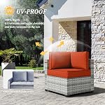 14 Pcs Outdoor Cushion Covers Patio Cushion Slipcovers Replacement Splash Proof with Zipper for Outdoor Furniture, Patio Sofa Couch 3 Sizes, Orange,Covers Only