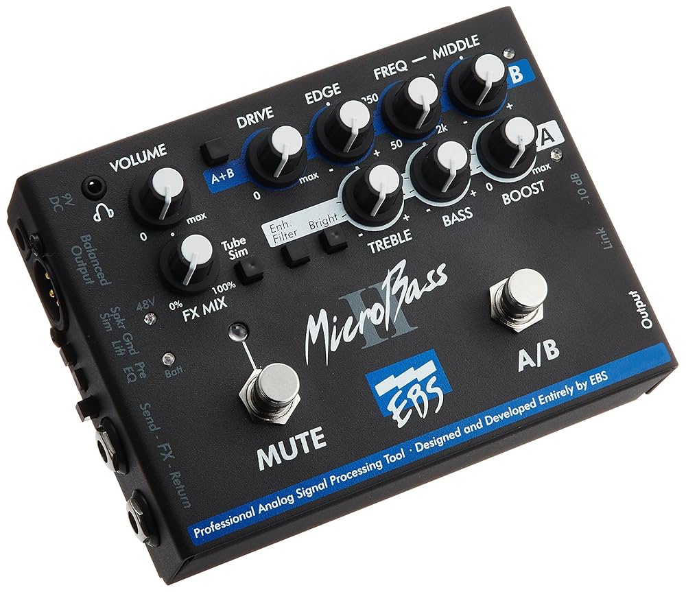EBS micro bass Ⅱ EBS MicroBass II Preamp 2-Channel Black Bass Guitar, Double