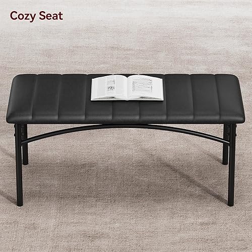 Miniatura 4 de GarveeHome Juego de mesa de comedor para 4, mesa de cocina con sillas tapizadas y banco, juego de mesa de comedor rectangular de madera y sillas