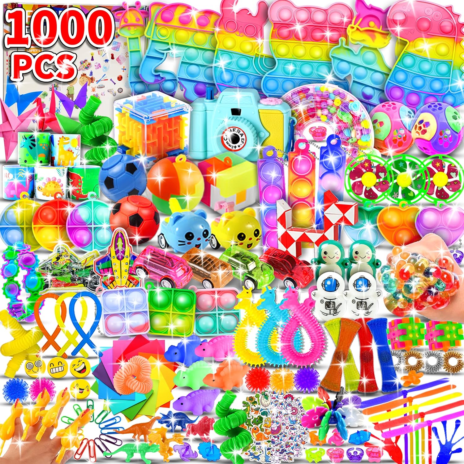 1000Pcs Party Favors for Kids, Treasure Box Toys for Classroom, Prize Box Toys for Kids Classroom, Pinata Stuffers, Bulk Fidget Toys Pack, Birthday Gift, Carnival Prizes, Goodie Bags Stuffers