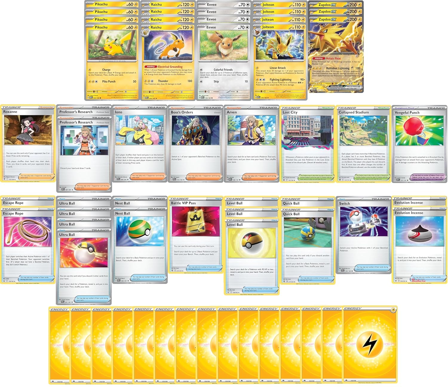 MTG Decks More Elite Lightning Deck - Pikachu Raichu Zapdos - Original 151 gen 1 - Custom Built