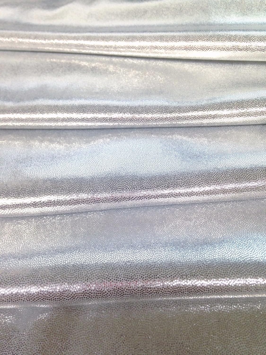 Shiny Finger Foil 4-Way Stretch Heavy Nylon Spandex Fabric (Silver)