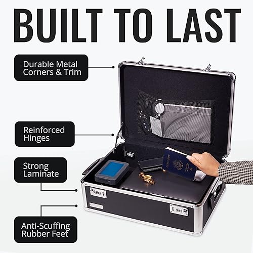 Miniatura 5 de Baúl de almacenamiento con cerradura Vaultz de 195 x 7 x 135 pulgadas Negro