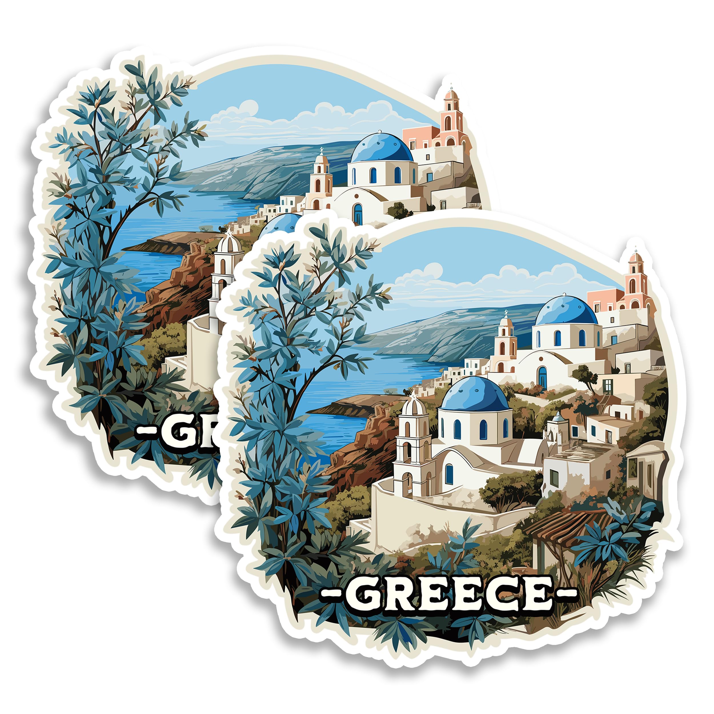 Greece Magnet 4 Inch 2-Pack Hellas – Strong Vinyl Decorative Travel Magnets for Fridge Locker Kitchen Office – Cute Fun Aesthetic Cool Durable & Long-Lasting Souvenir ID44999