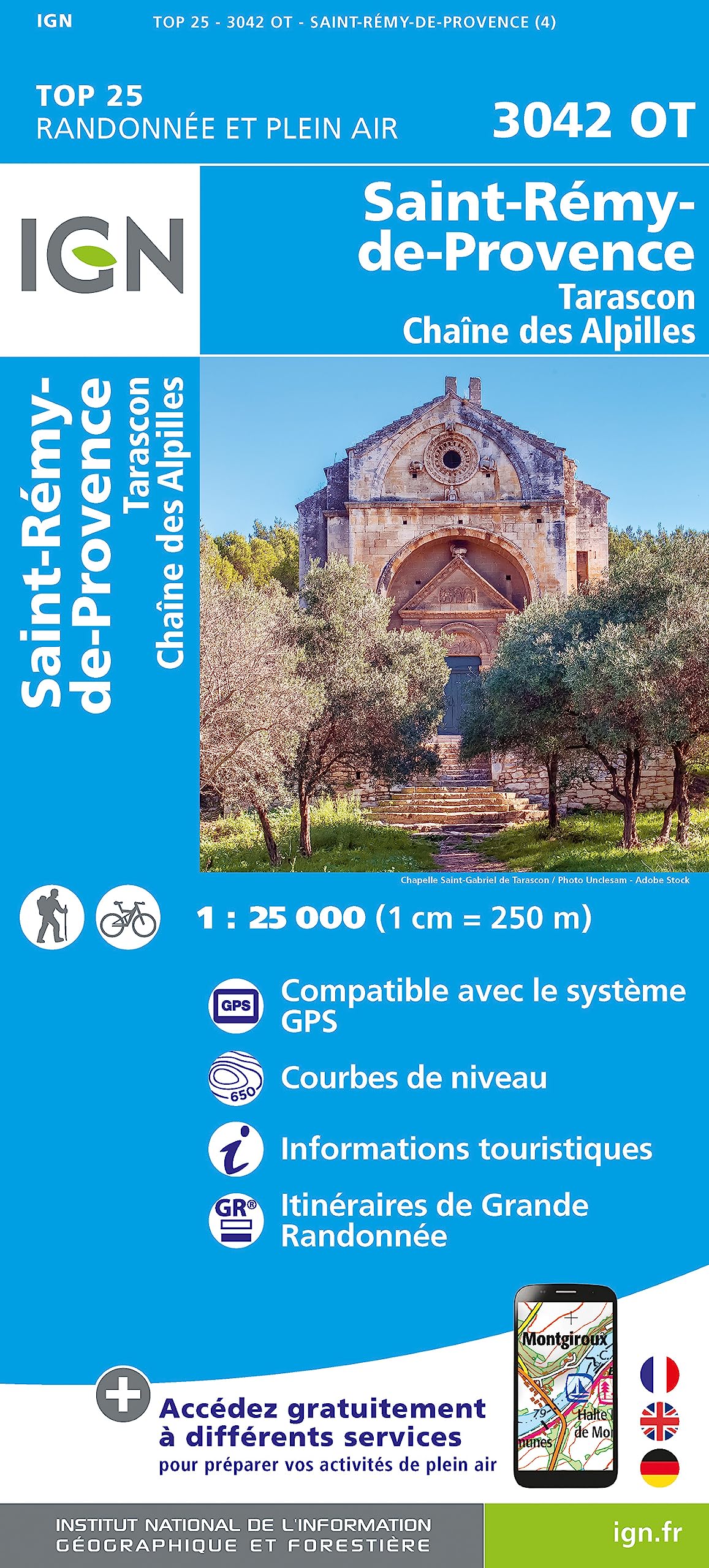 St-Rémy-de-Provence / Tarascon / Chaîne des Alpilles (3042OT): 1:25000 (TOP 25)