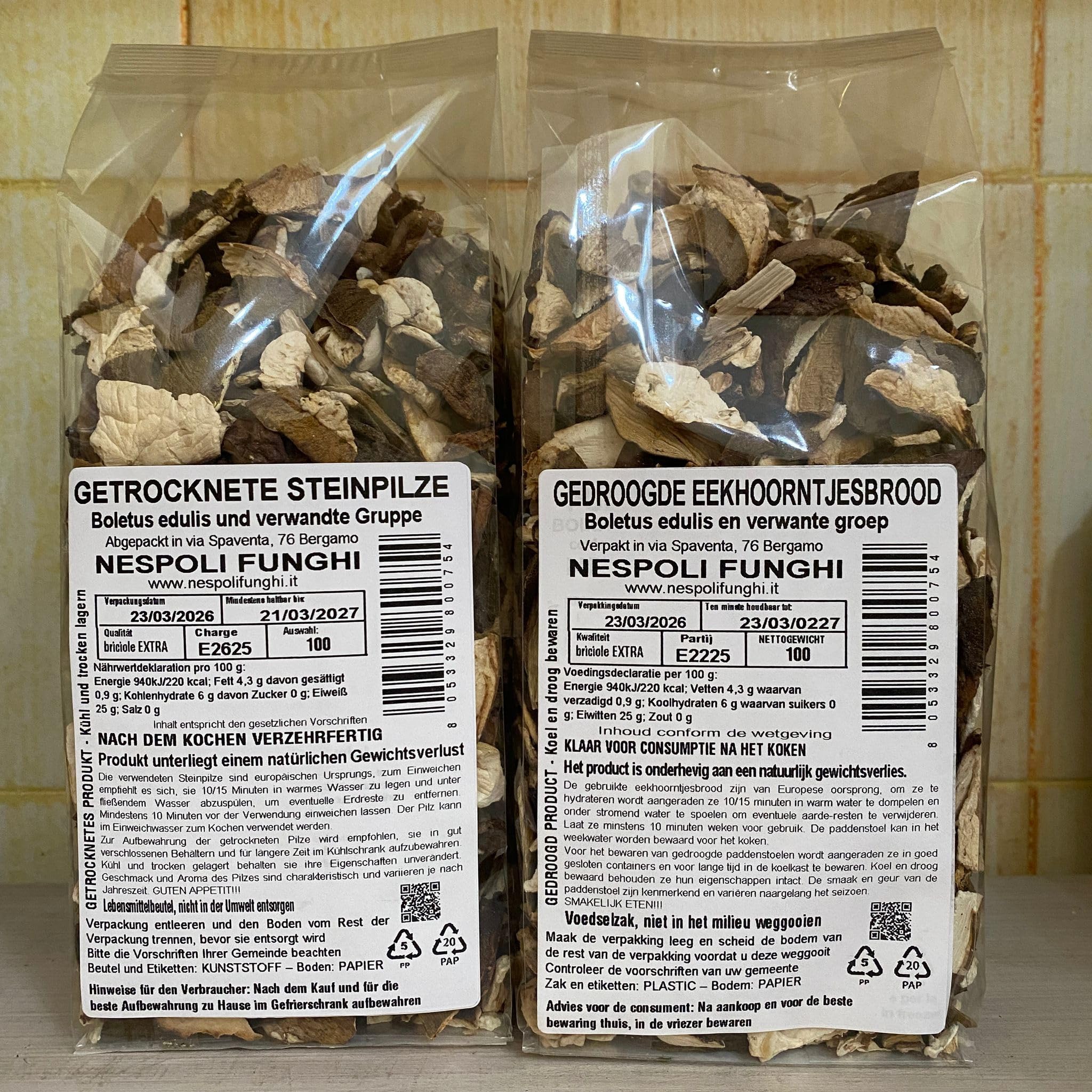 Bolsa de setas boletus porcini trozos calidad extra - 100 g Boletus edulis