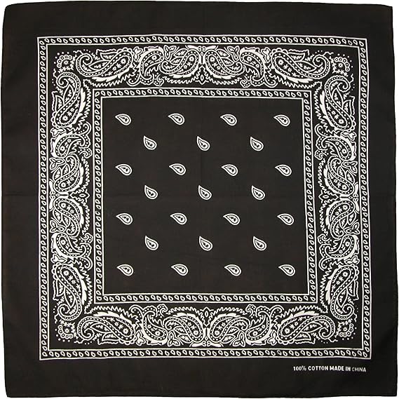 Amazon Ctm コットンペイズリー万能バンダナ ブラック ワンサイズ ブラック バンダナ 通販