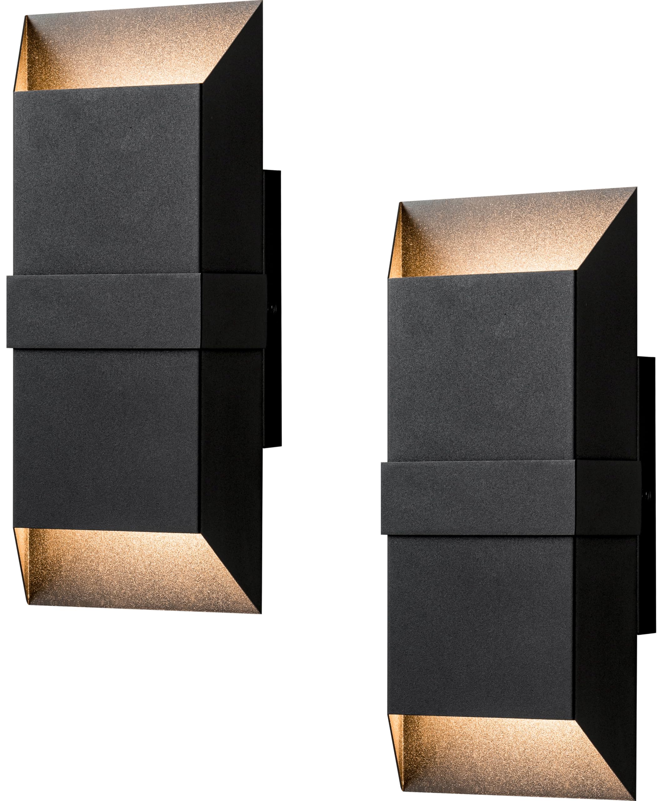 Modern LED Wall Sconce Lights - Black Exterior
