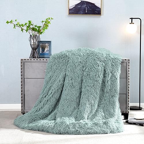 Miniatura 6 de Manta decorativa extragrande de piel sintética esponjosa, tamaño matrimonial de 71 x 80 pulgadas, manta suave y ligera de lujo, acogedora manta