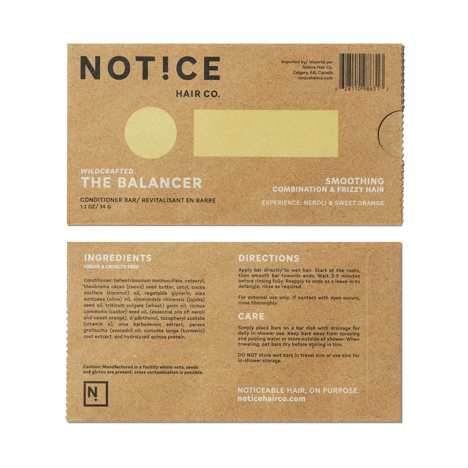NOT!CE Hair Co. The Balancer Conditioner Bar - smoothing | combination & frizzy hair