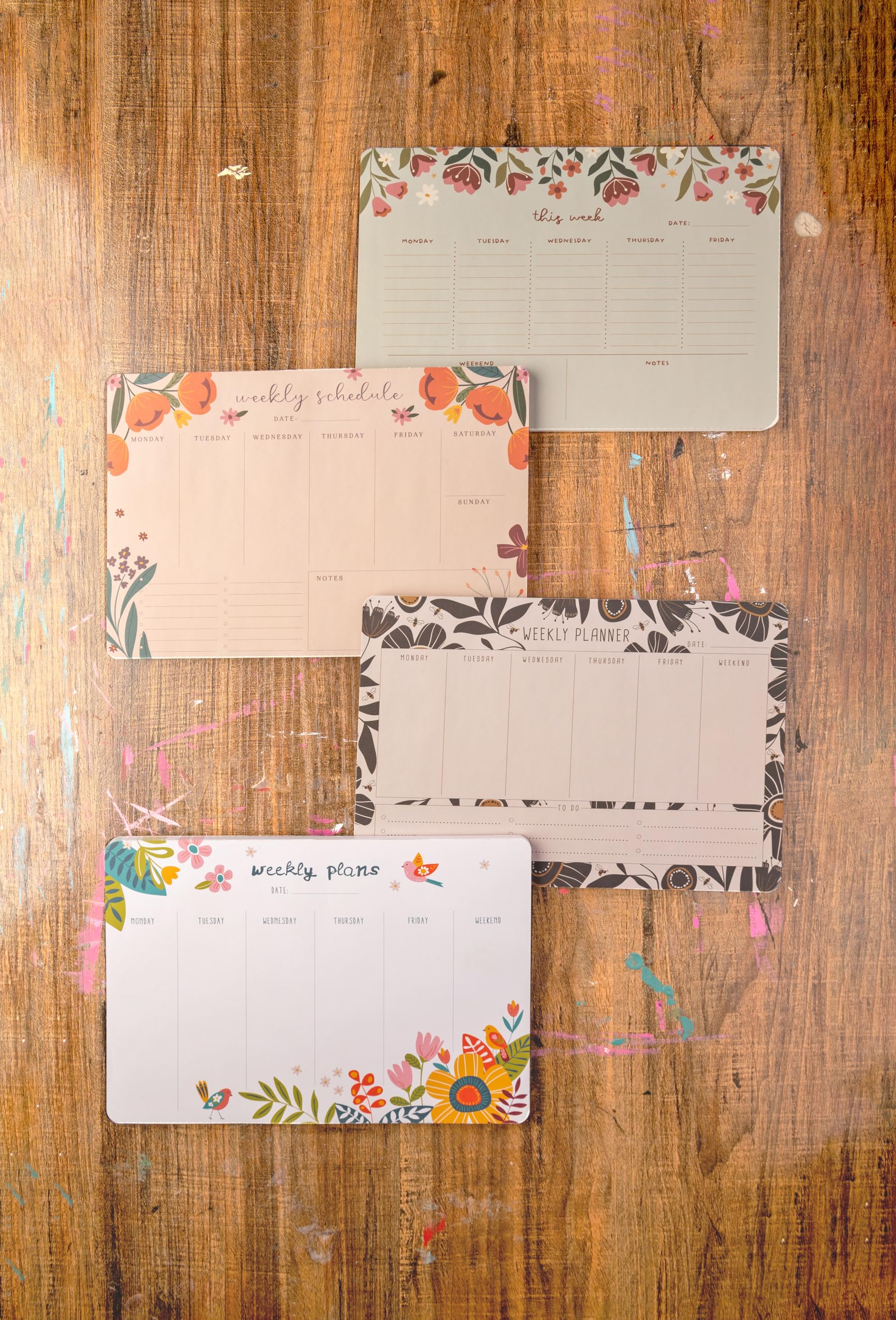 Bee Design Planner Pad Karma Weekly Schedule Notepad - 54 Undated ...
