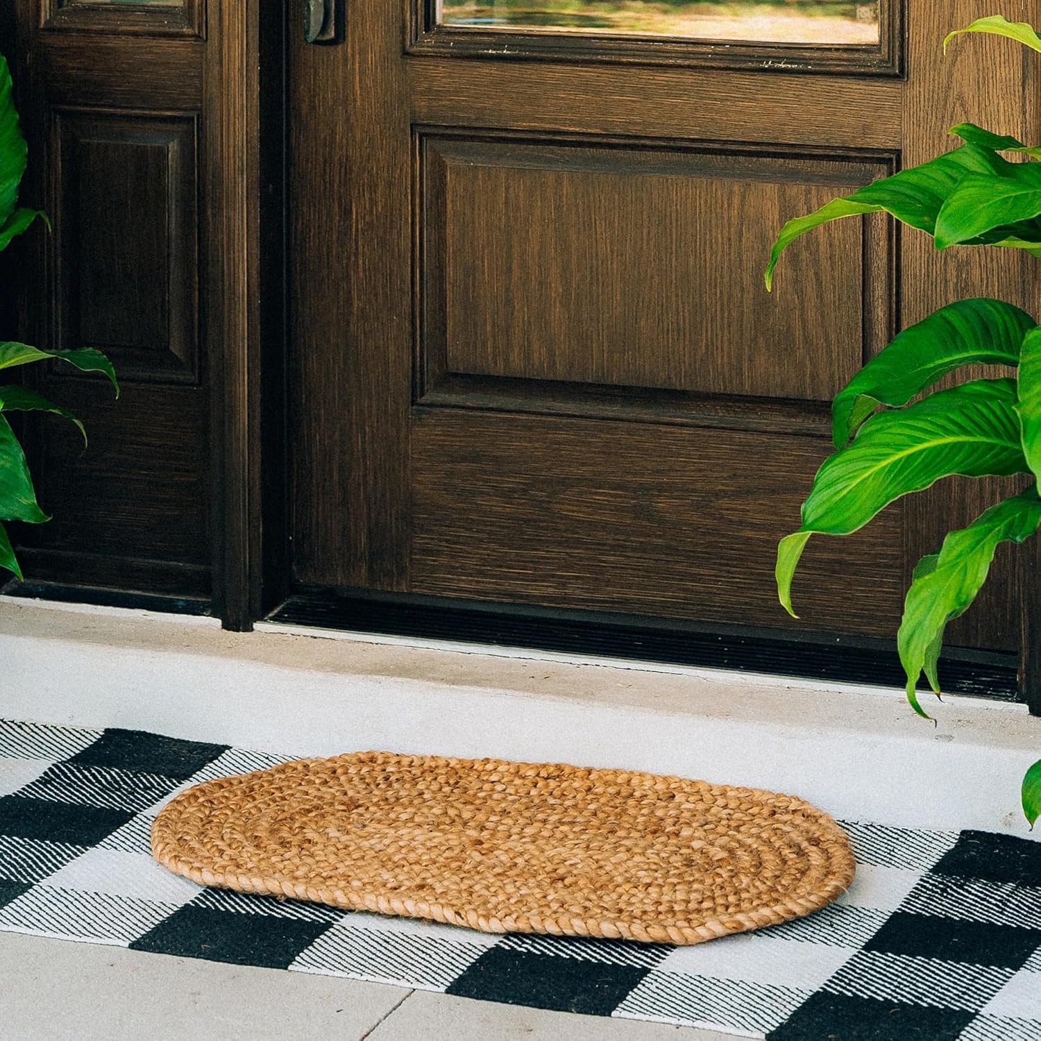THEODORE MAGNUS Door Mat – Coir Doormat for Outdoor Entrance, Durable Welcome Mat, Perfect for Front Door and Entryway - Outdoor/Indoor - Rope - Oval - 17" x 30"