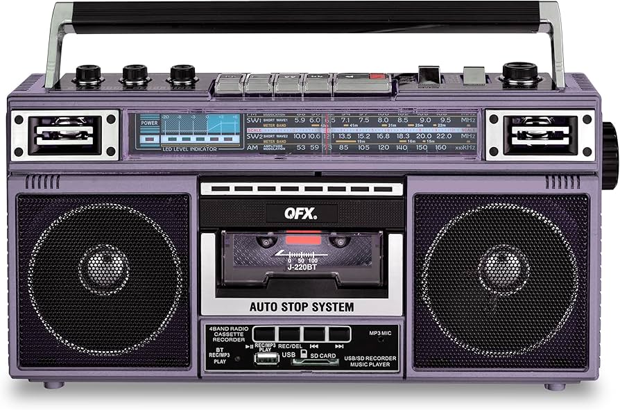 Amazon.com: QFX J-220BT Purple Boombox MP3 Conversion from Radio