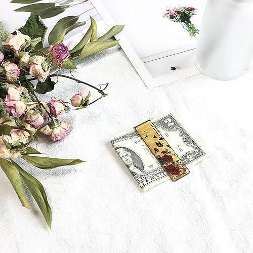 Miniatura 5 de Madre de perla clip de dinero cartera tarjeta de crédito tarjeta de negocios delgada titular de acero inoxidable colección regalo noble