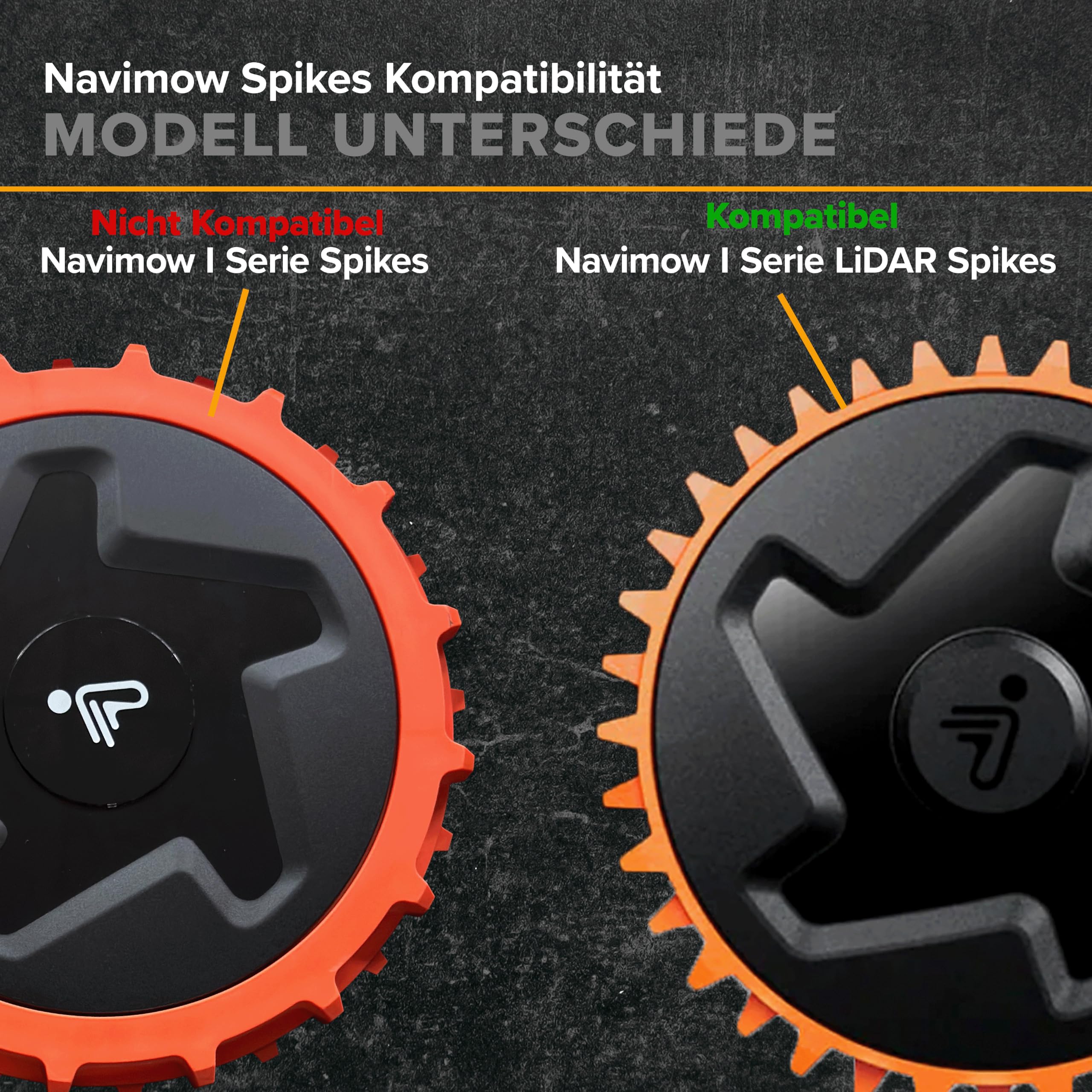 Edelstahl Spikes Navimow i Serie Modelle (i208, i215, i220 LiDAR, i210 & i220 LiDAR Pro) Mähroboter Spikes Entgratet 14x Edelstahl Schrauben (Silber, i Serie LiDAR Modelle)