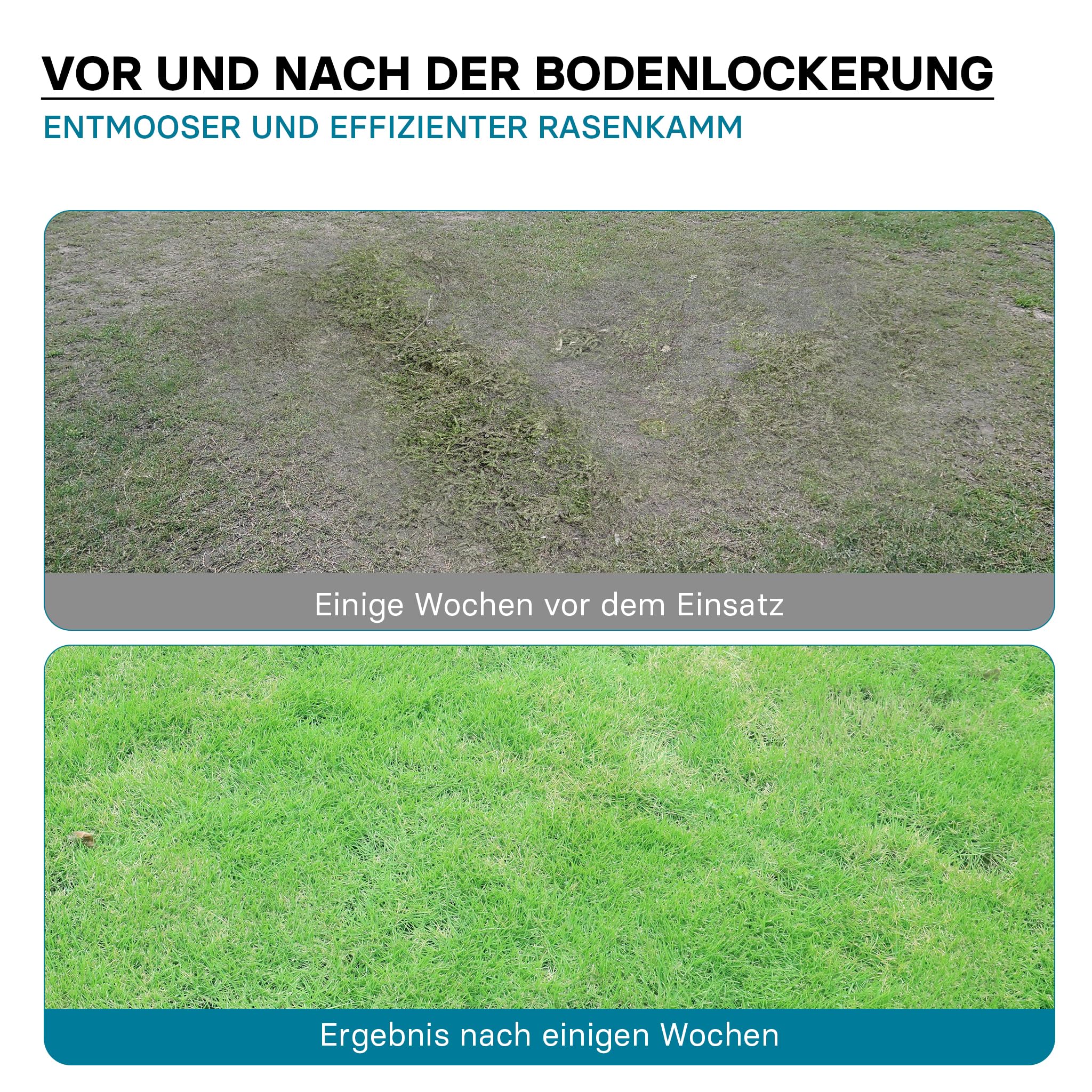 Wiltec Vertikutierer 100 cm für Aufsitzmäher, Rasenlüfter mit Stahlfedern