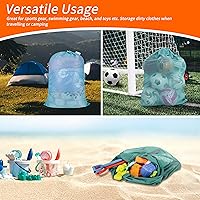 Vista 7 de Polecasa Bolsa de lavandería de malla grande de diamante resistente con etiqueta de identificación y cierre de cordón de bloqueo, 24 x 36 pulgadas