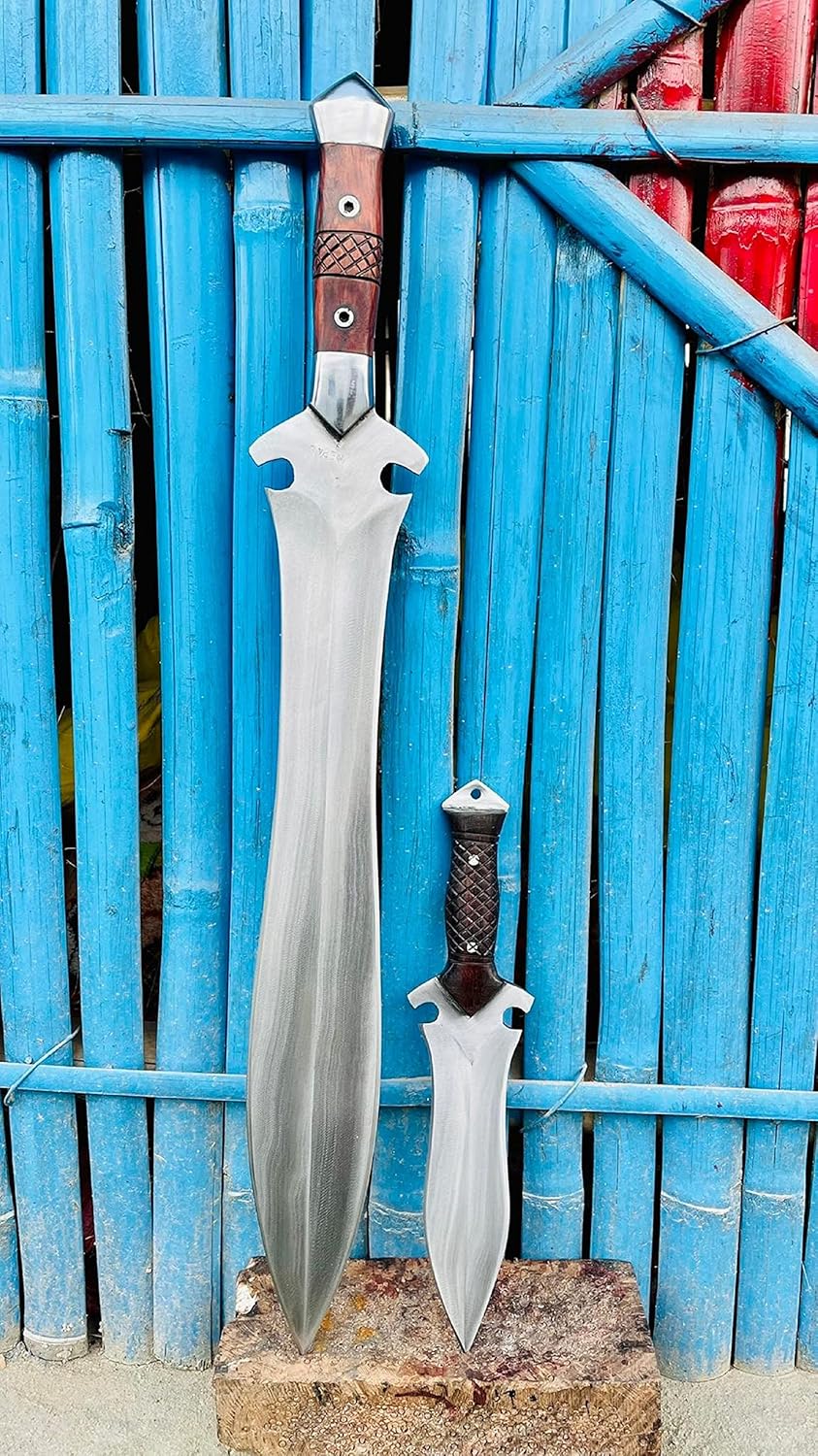 20 Inches Blade Hand Forged Hunting Sword - Viking Sword - Custom Made - Leaf Spring Carbon Steel - Tempered - Sharpen - Utility Knife - Ready to Use with Leather Scabbard