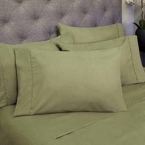 Miniatura 8 de Sweet Home Collection Sábanas tamaño California King Juego de 6 piezas de 1500 hilos de microfibra cepillada fina con bolsillos profundos Fundas