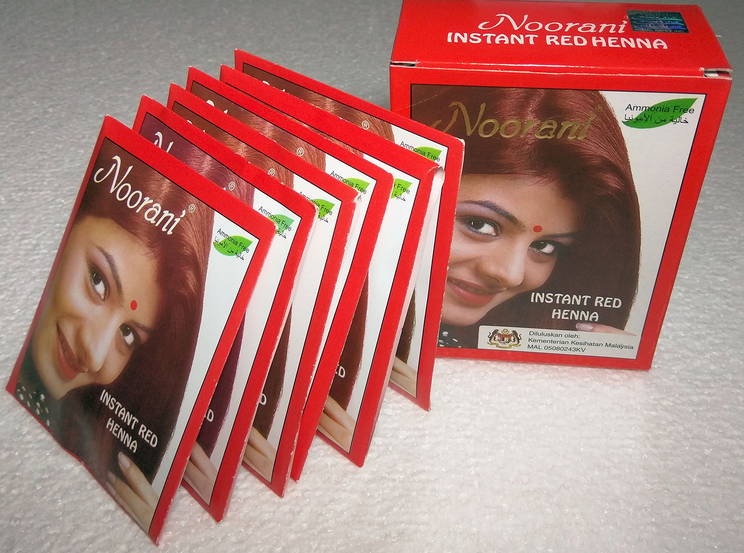 Amazon.com : Noorani Instant Red Henna for Hair 6 X 10 Gms (Pack
