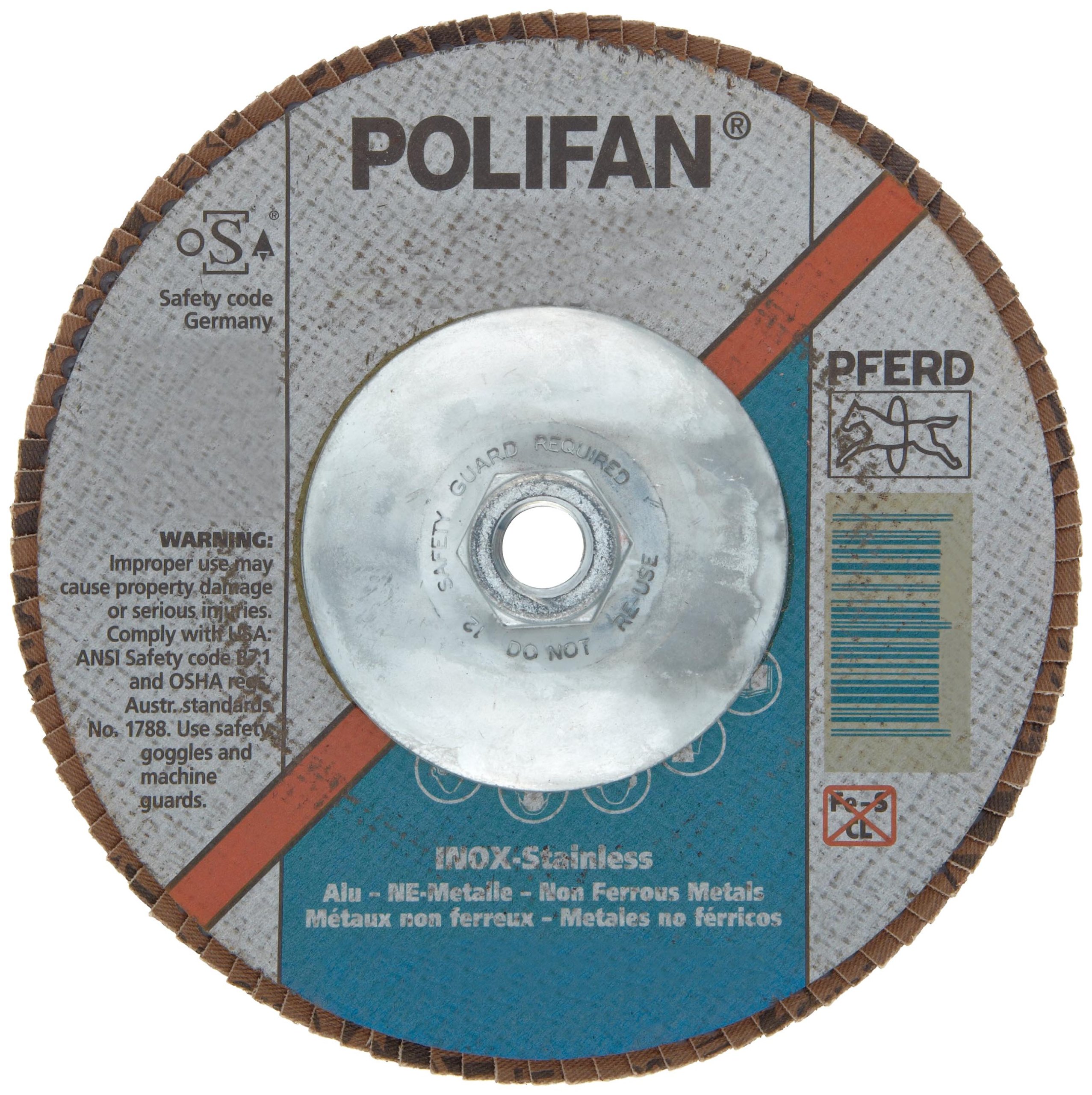 PFERD 4-1/2 X 7/8 Flap Disc - Aluminum Oxide Cool, 80 Grit For Metal Grinding