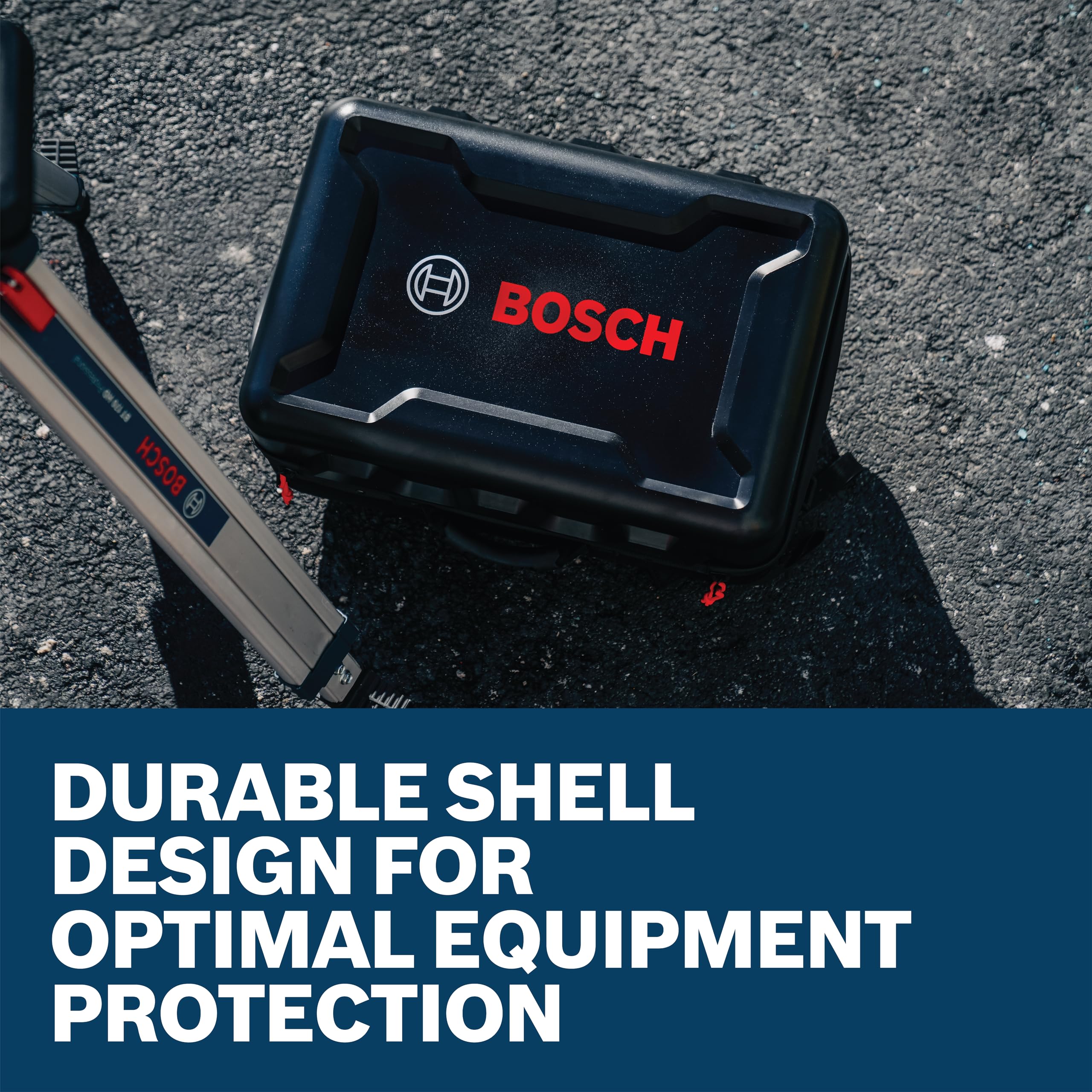 BOSCH GBP21-17 Rotations-Laser-/Werkzeug-Rucksack – robuste, blasgeformte Schale, anpassbare Schaumstoff-Innenseite, gepolsterte Rückseite, Laptopfach, wasserdichter Reißverschluss