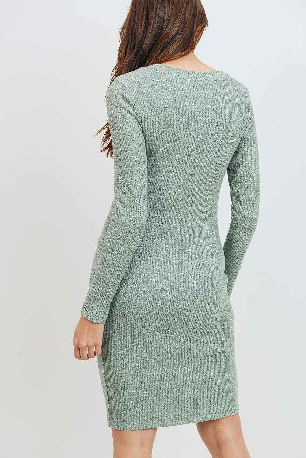 HELLO MIZ Women's Ribbed Maternity Knit Dress with Long Sleeve (Mint, M) - Image 7