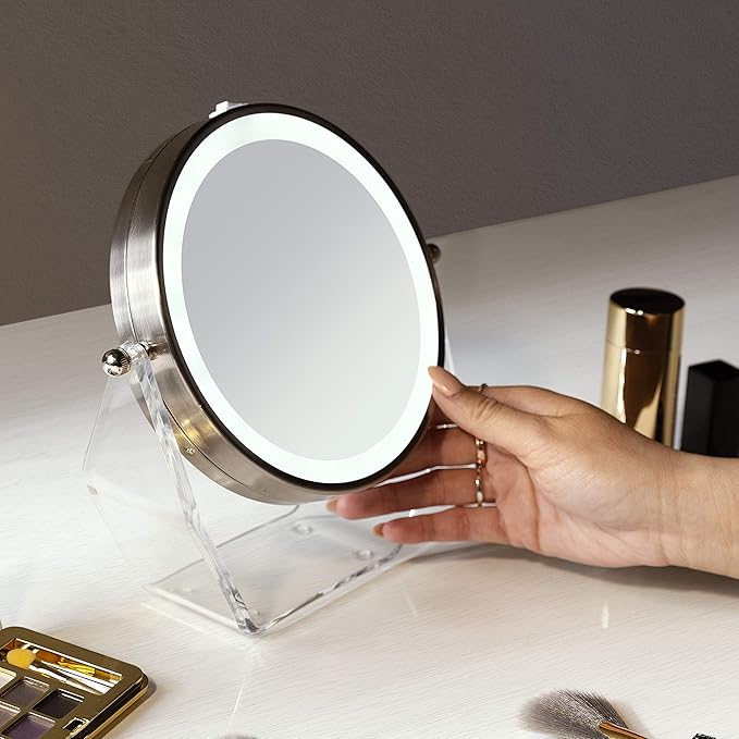Espejo de Maquillaje LED Zadro 8X/1X Giratorio Base Acrílica miniatura 2