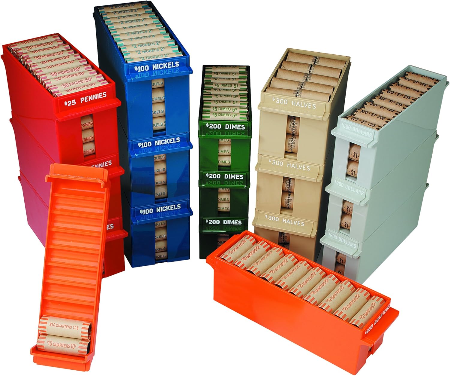 MMF Coin Tray - Red, 1 Each (MMF212080107) : Cash Boxes : Office Products