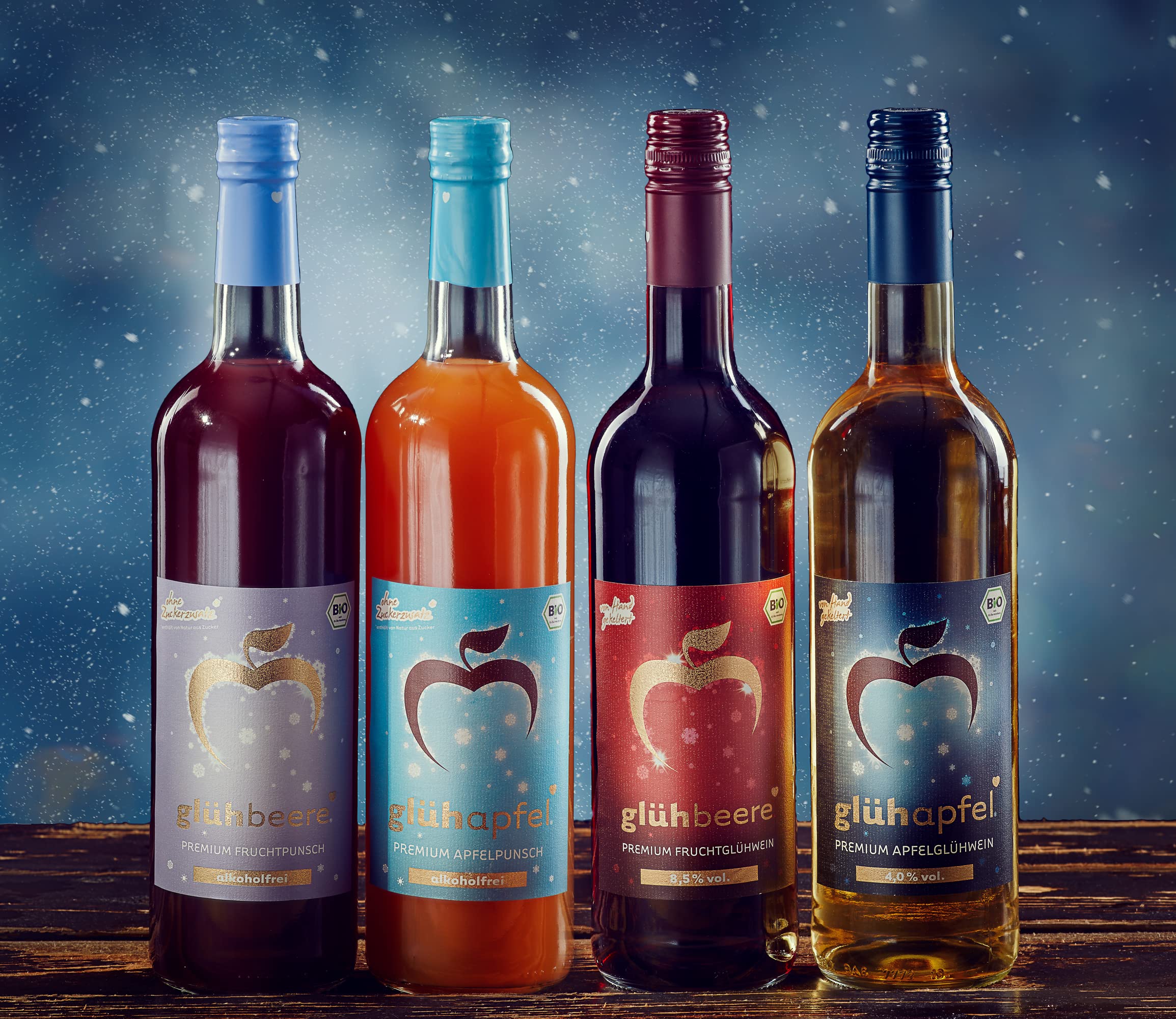 Elbler Vin chaud sans alcool, 1 x 0,75 l, vin chaud aux baies biologiques, à base de fruits biologiques, avec extraits d'hiver de vanille, cannelle et clou de girofle, végétalien et sans gluten, 100