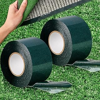 2 Rolls 2 in x 16.5 ft Double Sided Turf Tape for Artificial Grass Rug Self Adhesive Artificial T...