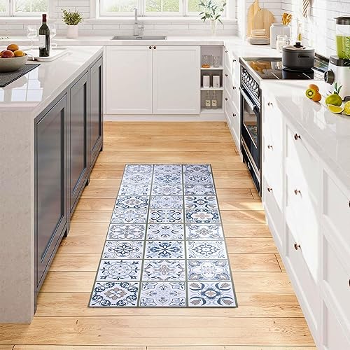 Camino de cocina de vinilo lavable Camino de vinilo Alfombra de pasillo para entrada interior Tapete de vinilo Alfombra de vinilo Alfombra de