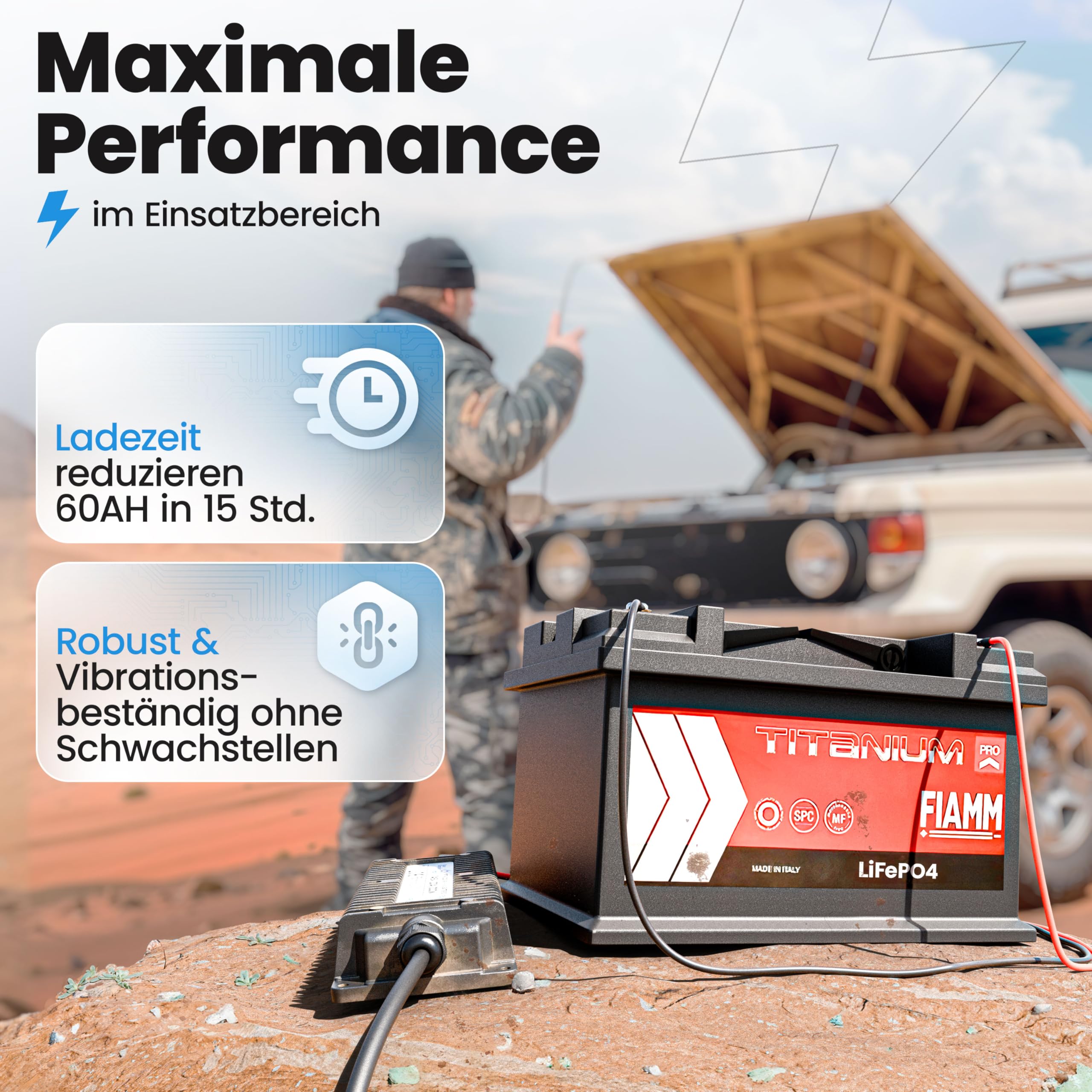 48V Batterie-Ladegerät LiFePO4 58,4V 5A 300W | Optimiert für Lithium-Eisenphosphat-Akku | Auto-Batterie Charger Wasserdicht