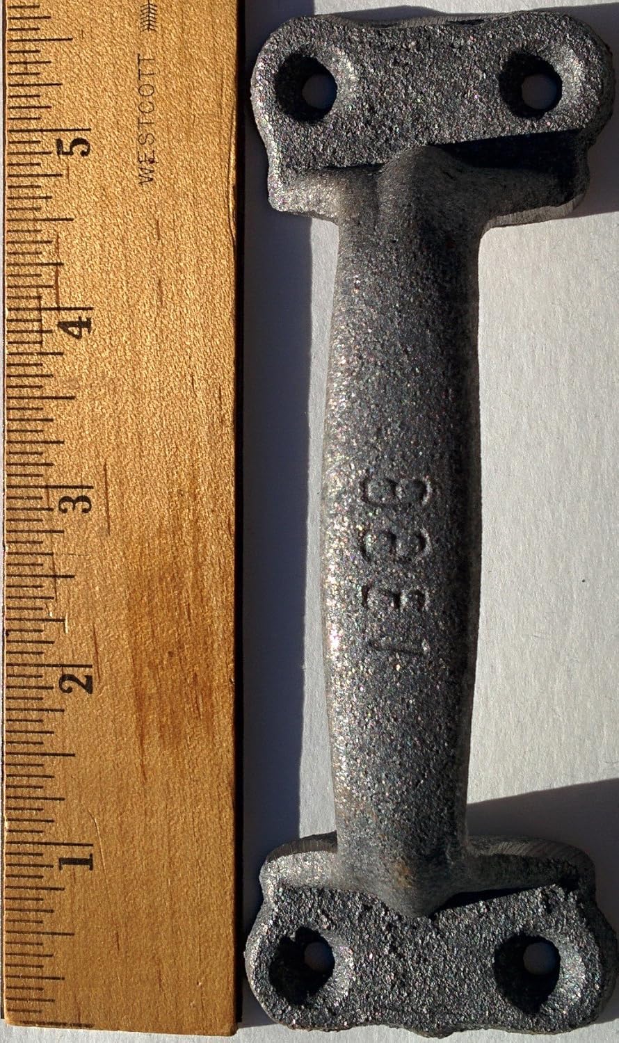 6pc Lot of Small Cast Iron Rustic Handle Drawer Pull for Gate Barn Door or Wooden Cooler (6)