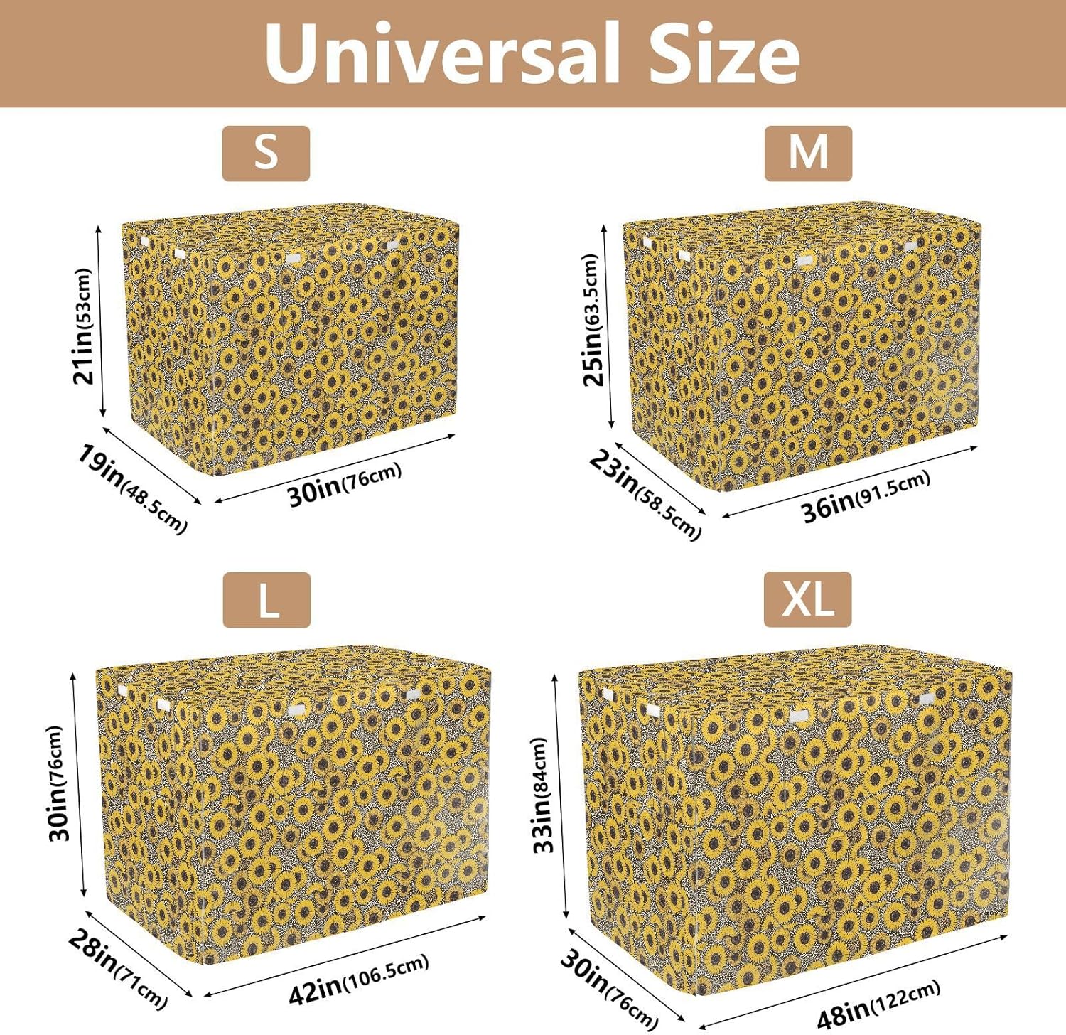 Sunflowers Leopard Printed Crate Covers for Dogs Puppy Kennel Covers with Roller Shades 42 Inch