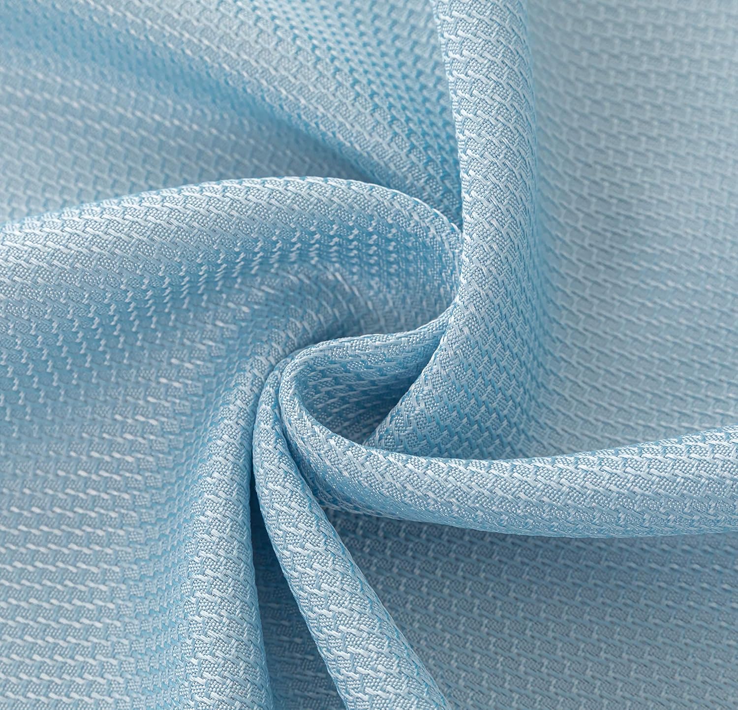 Biscaynebay Textured Fabric Round Tablecloths 60 Inches in Diameter, Light Blue Water Resistant Tablecloths for Dining, Kitchen, Wedding, Parties etc. Machine Washable : Home & Kitchen