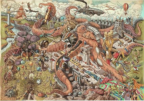 Miniatura 9 de HUNGRY MINDS Octopolis - Rompecabezas de 1000 piezas para adultos, rompecabezas desafiante y difícil con impresionante tema de pulpo, perfecto para