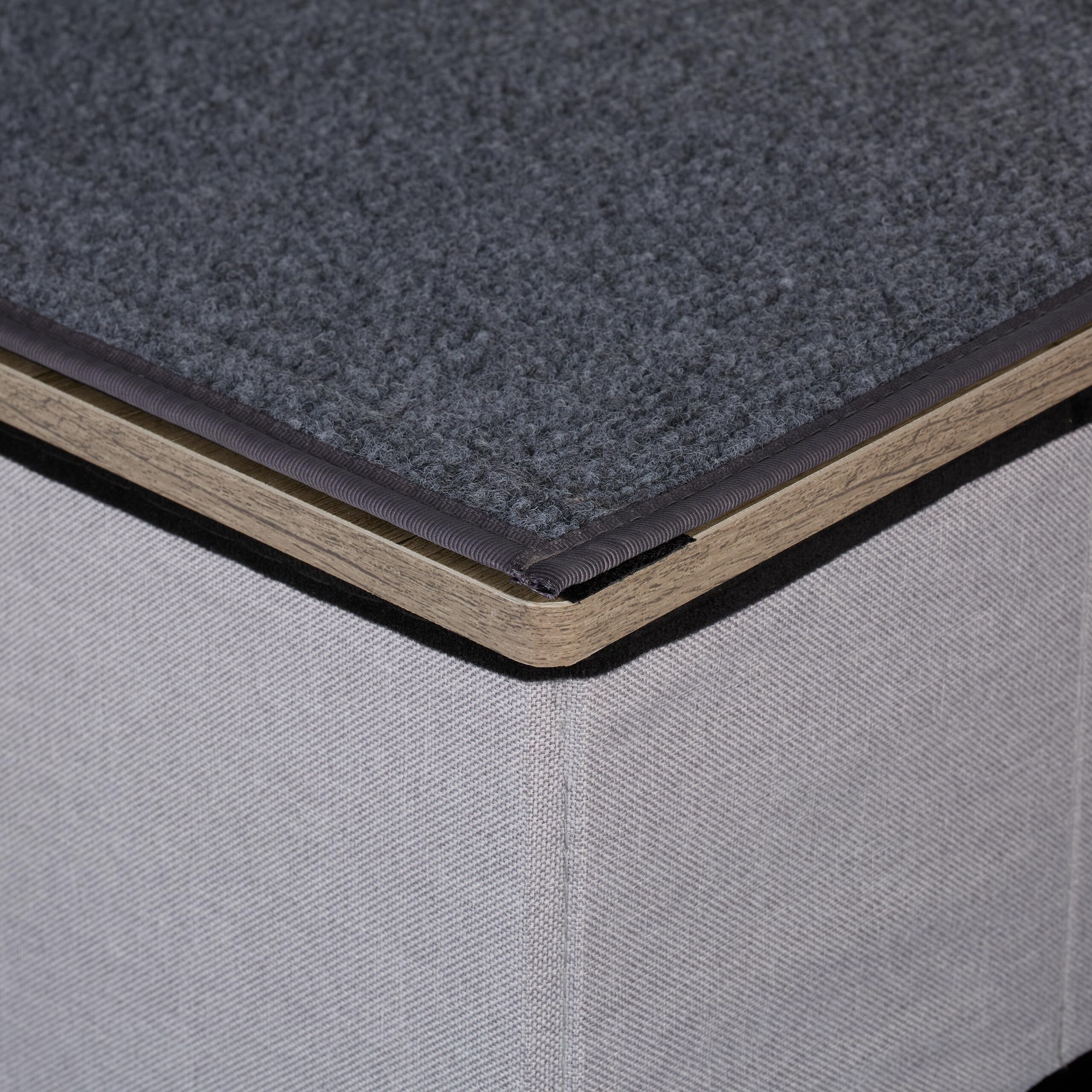 Relaxdays Scaletta a 3 Gradini con Cuccia per Cani e Gatti, Scala per Letto e Divano, con Box, HLP 41,5x72x33 cm, Grigio