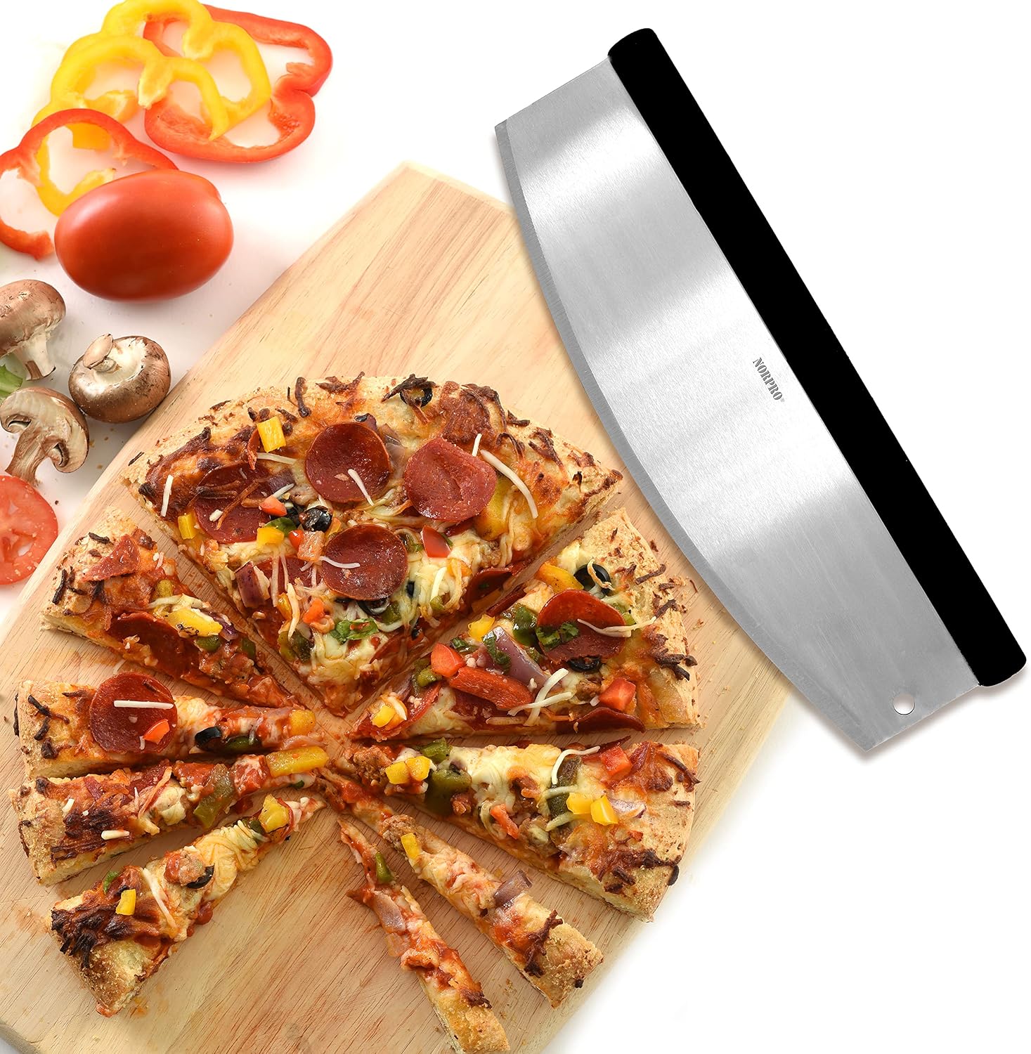 Norpro 8554 Grip-EZ Multi Use Pizza Cutter, 13.75", Stainless Steel