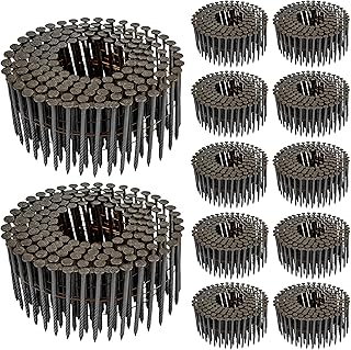 Rockin Rolls Siding Nails 2 Inch - 3600 Count – 15 Degree Wire Collated Coil Siding Nails, Full Round Head Galvanized Steel Nails, Fence Nails for Wood Fencing, Fits Siding Nailer & Coil Nail Gun