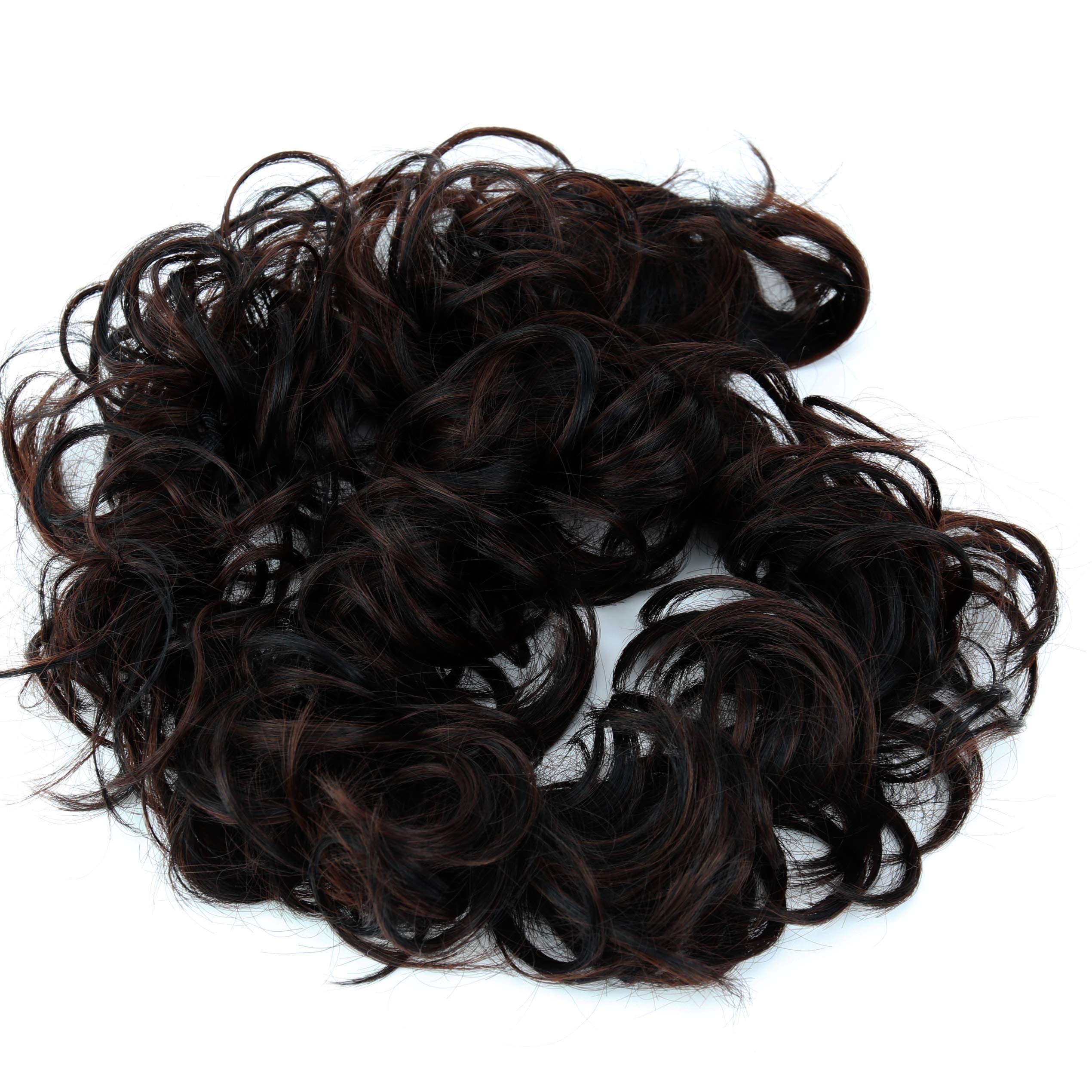 CAISHA XXL Posticcio Capelli Elastici Acconciature Da Sposa Voluminoso Riccio Chignon Marrone Nero Mix HW37