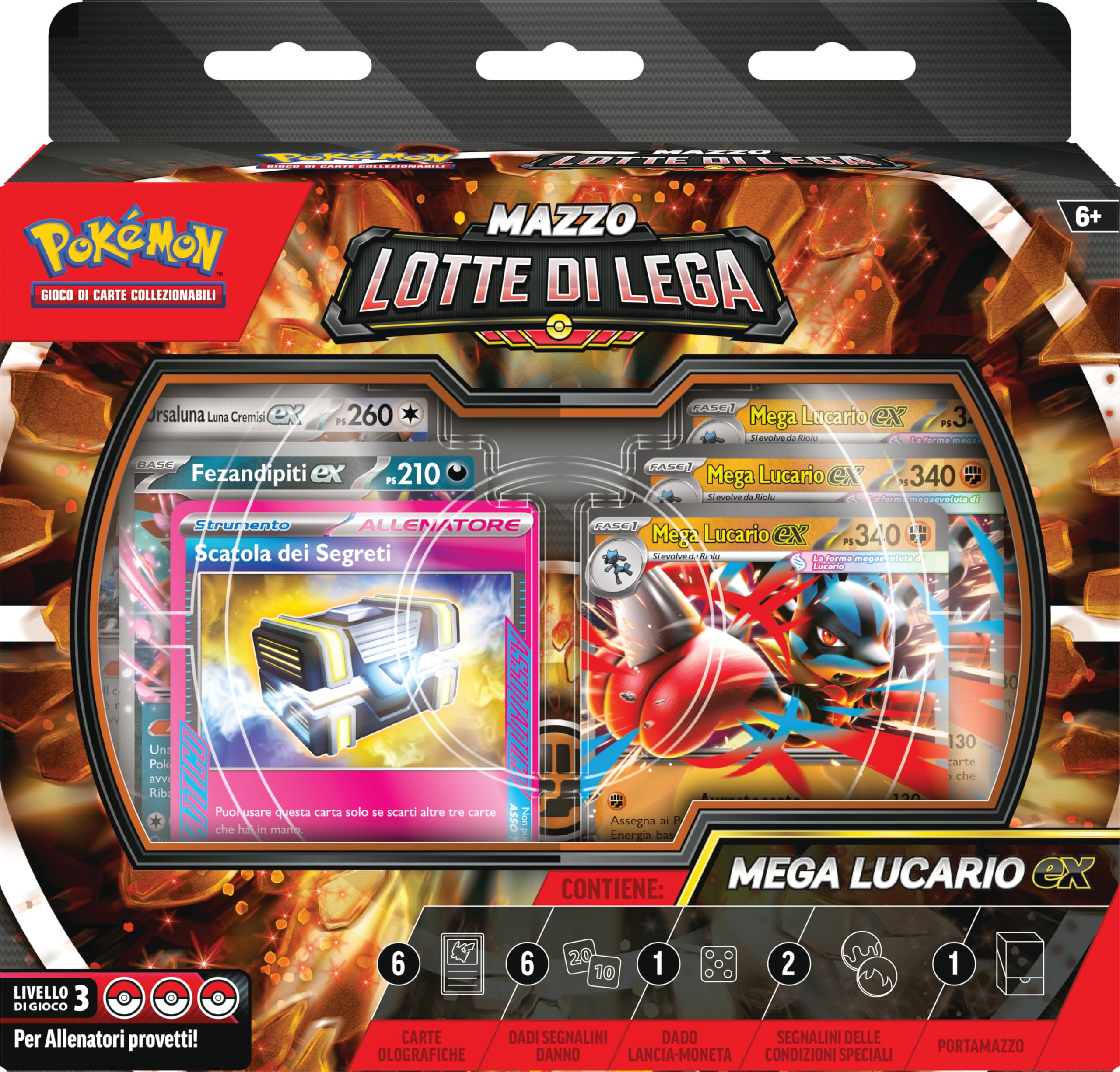 Pokémon: Mazzo Lotte di Lega Mega Lucario-ex del GCC Pokémon (un mazzo di 60 carte pronto per giocare con Mega Lucario-ex), Edizione in Italiano