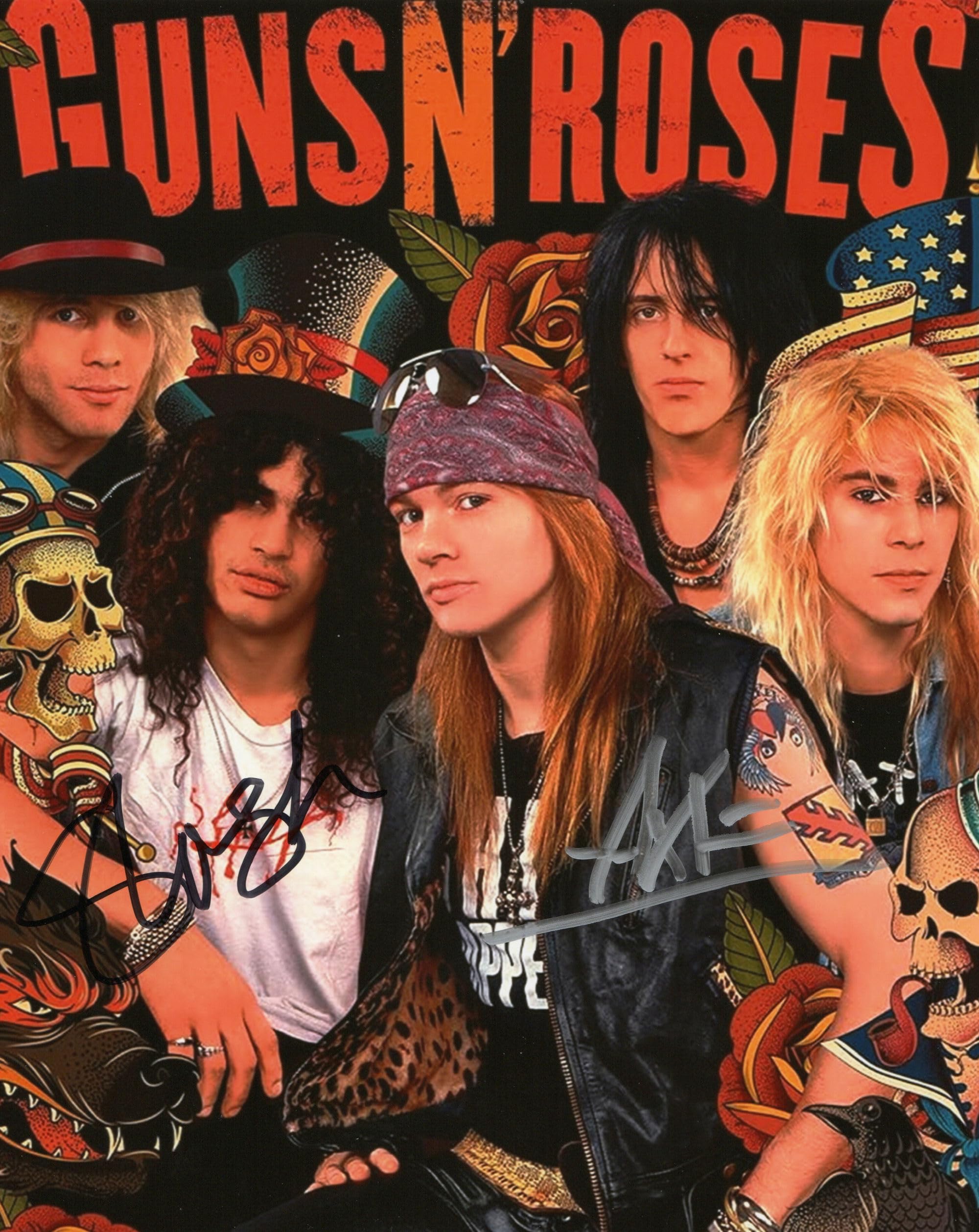Amazon.com: RP Axl Rose & Slash GNR Signed Photo 8x10, Reprint COA