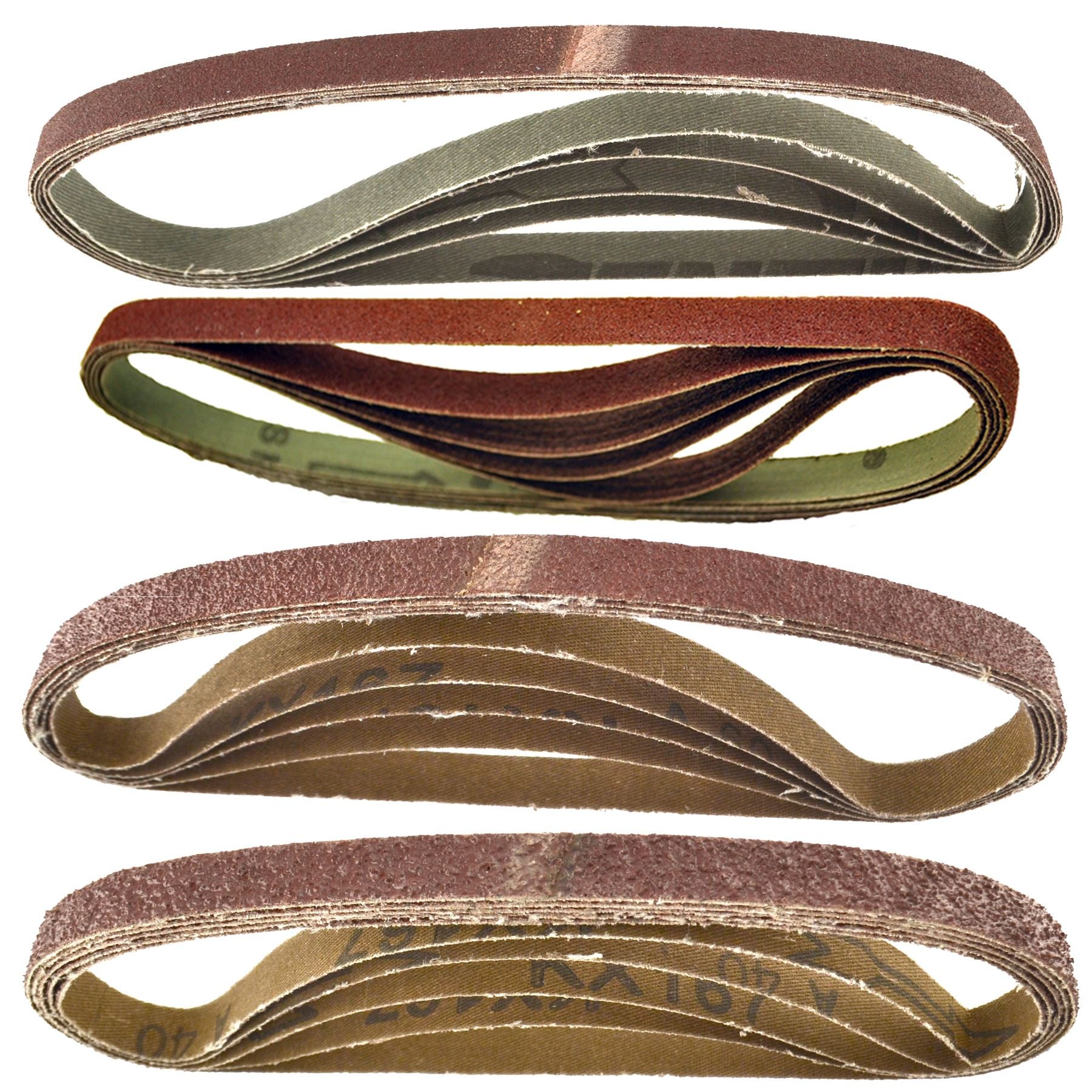 Belt Power File Sander Abrasive Sanding Belts 457mm x 13mm Mixed Grit 20pk